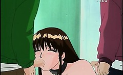 Roped Hentai Coed Gets Dildoed Her Pussy