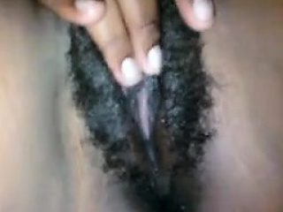 Wet Hairy Ebony Pussy Close Up