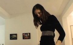 Striptease and lapdance by cute 18yo czech student