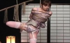 Shy asian chick gets roped up