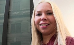 Russian Blonde Sucking Huge Cock In Public