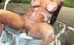 Tattooed MILF Outside In The Backyard