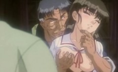 Roped Anime Coed Gangbang