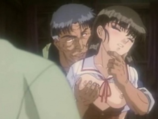 Roped anime coed gangbang