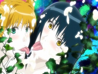 Tied up hentai girl gets covered in jizz