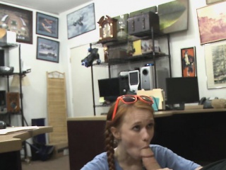 Redheaded Dolly Little Smoking Pole In Pawn Shop Office