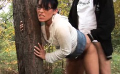 wild anal fuck in the wood