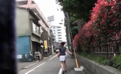 Hot asian pees in alley