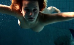 Edwiga teen Russian swims in clothes at night