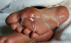 Huge Load Of Cum Over Mary's Sexy Feet Soles!