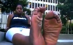 West Indies Negress shows her Big Black Feet and Soles