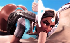 Slutty Symmetra from Overwatch Gets a Big Thick Dick