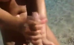 Handjob at the beach