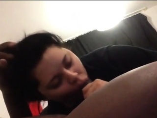 Chubby latina blowing black guy