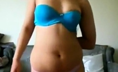 Girl Dancing With Blue Bra