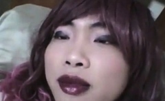 Asian Sissy Wanking In Bed