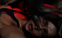Foxy 3D Superwoman bounces up and down on a cock