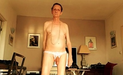 Nude Wearing A Pink String With Pearls