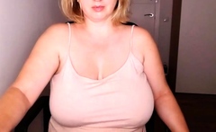 Blonde MILF with Big Boobs Playing Cam Free Porn