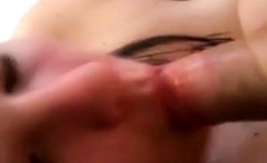 Czech girl sucking dirty smegma dick