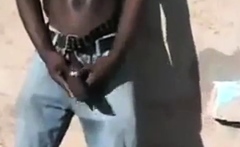 Str8 African Men Stroke Public For Money