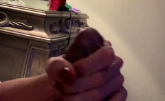 Shemale tranny enjoying solo masturbation