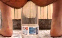 extreme ass insertion with 2 plastic bottles