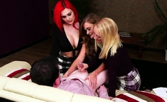 Real CFNM femdom ladies wank on group