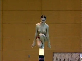 Brunette amateur babe strips off and masturbates
