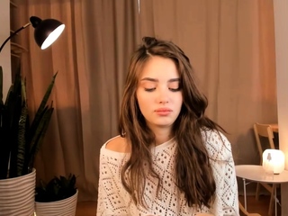 Cute curly brunette solo webcam masturbation