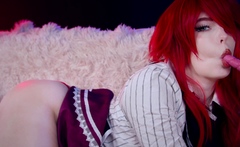 Hot redhead amateur teen girl riding and jerking boyfriend