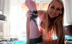 Blonde Teen Solo Masturbating On Webcam