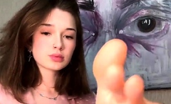 Brunette solo honey shows her masturbating skills
