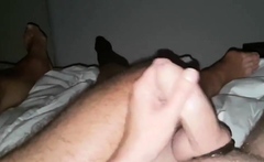 Big-Cock Dad and Chubby Boy's Hairy Handjob Session