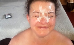 Amateur Cute Brunette Facial