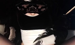 Hot Asian MILF in stockings get bukkaked