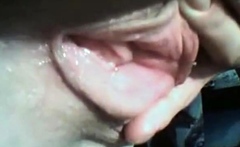 Close-up webcam footage of a woman's pussy and ass