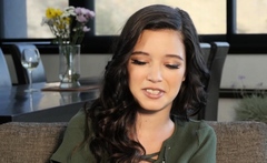 Big natural tits but petite MILF model