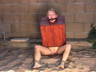 Blonde amateur chick in solo bdsm