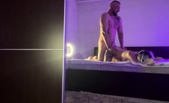 Blonde Babe Films Hardcore Sex With Big-cock Stud