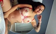Big boob brunette masturbates on webcam