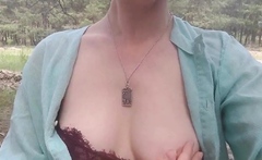 Exhibitionist Teen Undresses On Webcam Near The Road