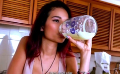 Latina Milf Cum Drinking To Seduce Bwc
