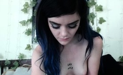 Small tit brunette amateur tugs on a big willie