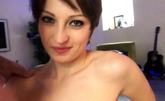Cute Brunette Amateur Babe Sosha Masturbating