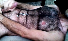 Hairy Horny Daddy Strokes His Big Cock