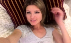Petite small tit babe with perfect pussy masturbates