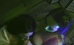 Sexy brunette babe gives pov blowjob to very lucky dude
