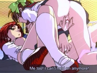 Horny anime lesbian teens skip class to lick pussy