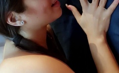 Cute amateur asian gives a wet blowjob